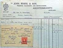 John White & Son invoice dated 21 September 1935