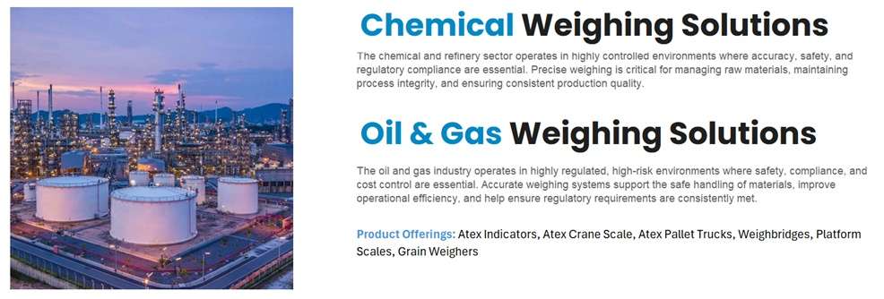 Chemical and refinery weighing solutions