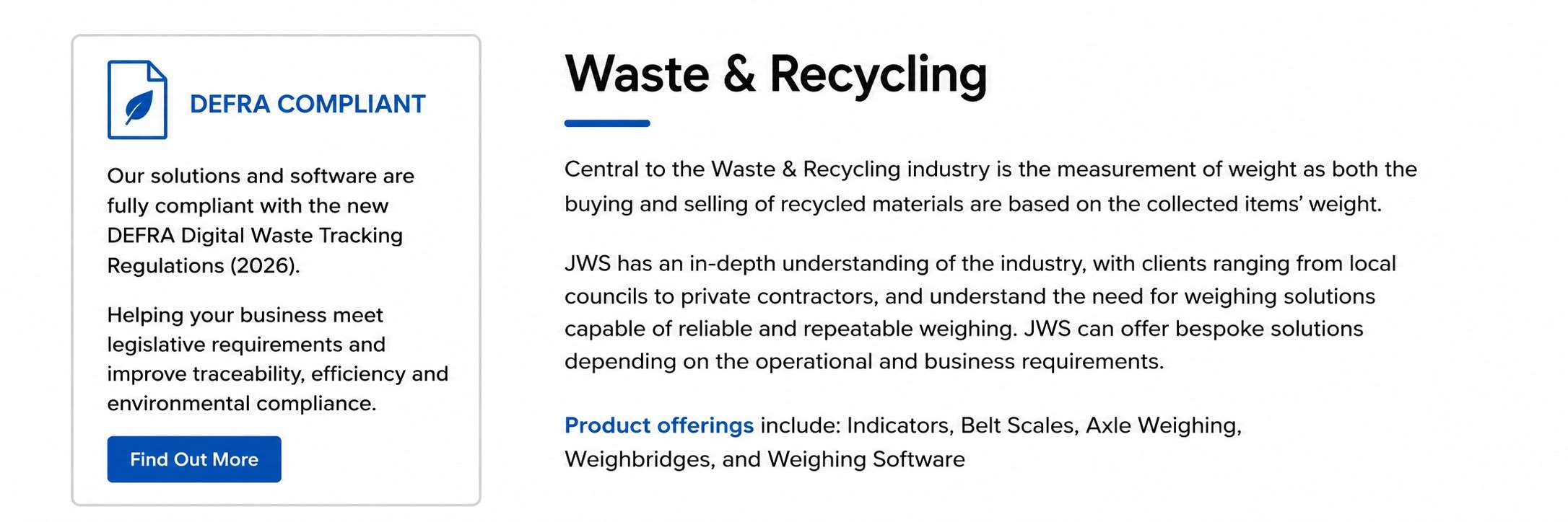 Manufacturing weighing solutions
